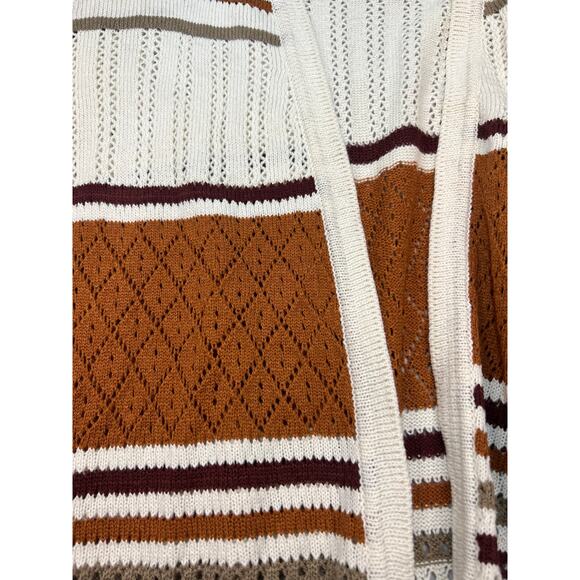 Identity Women’s Long Open Front Knit Cardigan Sweater Size L - Picture 4 of 4